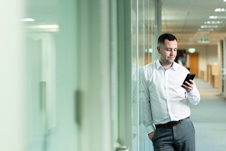 AAB Group team member contacting his audit services client.