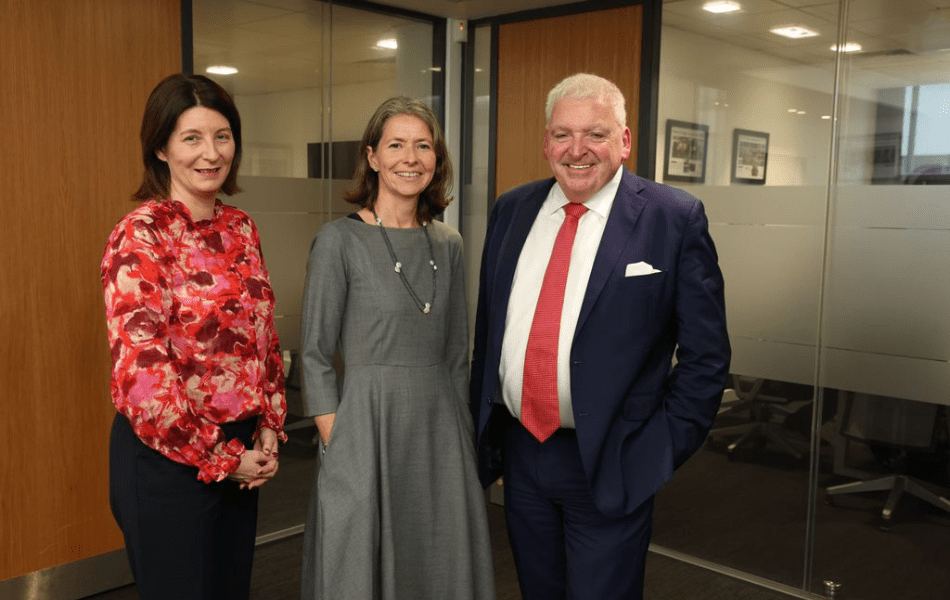 Teresa Campbell, Emma Lancaster and Feargal McCormack